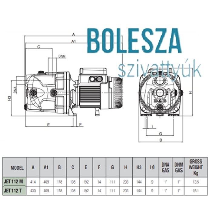 DAB Jet 112 M önfelszívó szivattyú - Image 2
