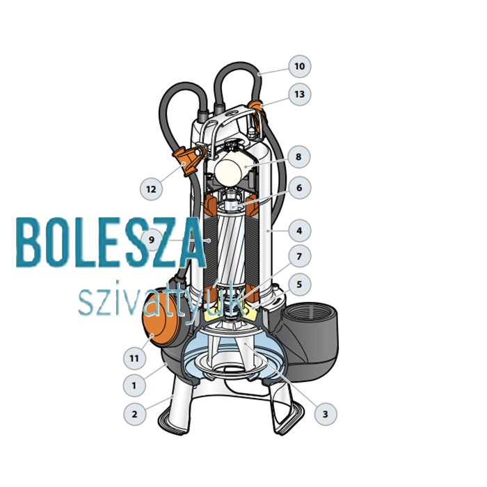 Pedrollo BCm 10/50 kétcsatornás merülőszivattyú, 5 m - Image 4