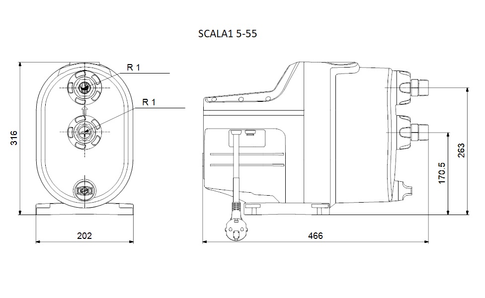 GRUNDFOS SCALA1 5-55 vízellátó - nyomásfokozó - Image 2