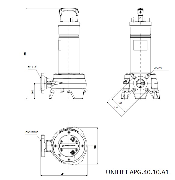 GRUNDFOS UNILIFT APG.40.10.A1 szennyvízszivattyú - Image 3